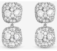 Jon Richard Jon Richard Silver Rhodium Plated Pave Square Double Drop Earrings