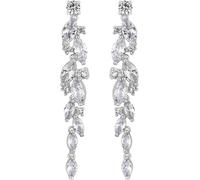 Jon Richard Jon Richard Silver Tone Clear Navette Charlotte Drop Earrings