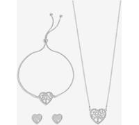 Jon Richard Jon Richard Silver Tone Crystal Heart Tree Of Love Set - Gift Boxed