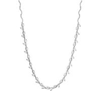 Jon Richard Jon Richard Silver Tone Pave Wave Leaf Collar Necklace