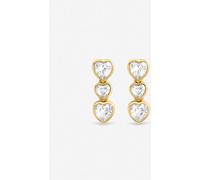 Jon Richard Jon Richard White Crystal Gold Tone Cubic Zirconia Heart Drop Earrings