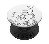 Jonah & Whale - Kids Faith Coloriage Bible Story Craft Art PopSockets PopGrip Adhésif
