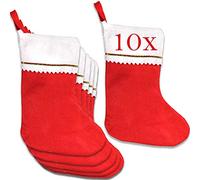 Jonami 10 Chaussettes de Noel, Bottes de Noël, Bas de Noël Chaussette pour Remplir et Suspendre des Cadeaux pour Noël