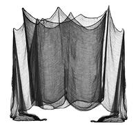 Jonami Deco Halloween Tissu Effrayant d'halloween, 600X120 cm Chiffon de Coton Noir Suspendues pour Fenêtre, Porte, Maison, Accessoires de Décoration de Fête Halloween.