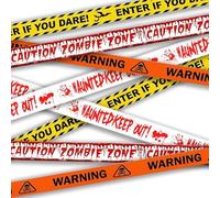 Jonami Ruban d'Avertissement Halloween Scène de Crime Zombie Danger - 36 Mètres Décoration Maison Fête Horreur Extérieur - 4 Pièces