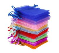 Jonami Sacs Organza Bunt Multicolore Sachets Cadeaux Sachet Dragées Bonbons Bijoux Décoration Fête - 7x9 cm 100 pcs
