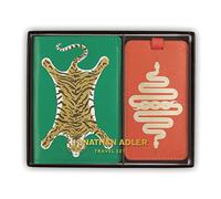 Jonathan Adler Safari Travel Set - Portefeuille de voyage en cuir brun pour les voyageurs adultes unisexes, fermeture éclair, moderne, distinctif