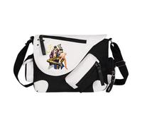Jonathan/Dio Brando Anime Sac à bandoulière décontracté tendance en toile Sac à bandoulière Grande capacité Design multi-poches, Type 4, 36x26x11cm