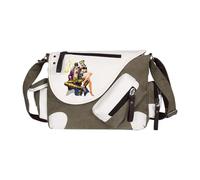 Jonathan/Dio Brando Anime Sac à bandoulière décontracté tendance en toile Sac à bandoulière Grande capacité Design multi-poches, Type 16, 36x26x11cm