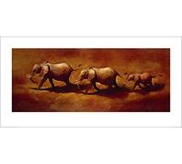 Jonathan Sanders (Three African Elephants 50 x 100 cm Toile Imprimée
