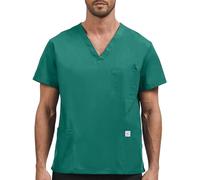 JONATHAN UNIFORM Blouse Medicale Homme 3 Poches Manches Courtes, Vetements de Travail Tenue Infirmiere Professionnelle (Vert, L)