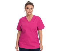 JONATHAN UNIFORM Haut Blouse de Travail pour Femme avec 3 Poches, V Col Uniforme pour Estheticienne Spa Massage (Rose, M)