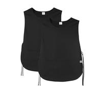 JONATHAN UNIFORM Unisexe Tablier de Travail d'Uniformes avec 3 Poches pour Beauté Cuisine et Ménage (Noir, L)