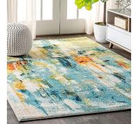 JONATHAN Y CTP100A-8 Tapis Cascade Pop Vintage Contemporain Moderne Abstrait bohème Intérieur Area Rug bohème, Facile à Nettoyer, Chambre, Cuisine, Salon, Anti-Peluche, 240 cm x 300 cm, Bleu/Crème