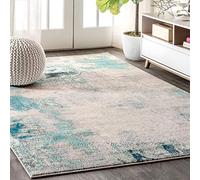 JONATHAN Y CTP104A-5 Tapis Pop Contemporain Moderne Abstrait Vintage, Facile à Nettoyer, pour Chambre, Cuisine, Salon, Anti-Peluche, Crème/Bleu 150 cm x 240 cm