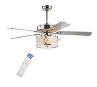 Jonathan Y JYL9607A - Lámpara de techo LED de 3 Luces de transición Con Mando a distancia, 52 pulgadas, cromado