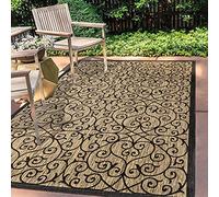 JONATHAN Y SMB107A-5 Madrid Tapis Tissu texturé Filigrane Vintage Classique côtier Intérieur/Extérieur, Facile à Nettoyer, Chambre, Cuisine, Cour, Patio, Anti-Peluche, 150 cm x 240 cm, Noir/Kaki