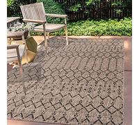 JONATHAN Y SMB108D-5 Ourika Tapis Tissu texturé géométrique marocain Intérieur/Extérieur Naturel 150 cm x 240 cm, bohème, Facile à Nettoyer, Salon, Cour, Anti-Peluche