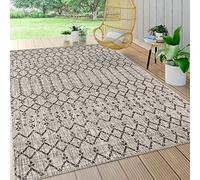 JONATHAN Y SMB108E-8 Ourika Tapis Tissu texturé géométrique marocain Intérieur/Extérieur Gris/Noir 240 cm x 300 cm, bohème, Facile à Nettoyer, Salon, Cour, Anti-Peluche