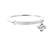 Jonc - BRILLAXIS - Brillaxis - Acier inoxydable - Motif croix basque - Diamètre intérieur 58 mm