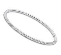 Jonc femme - Lotus - Jonc Lotus acier - Oxyde de zirconium - Blanc - 65 mm x 54 mm