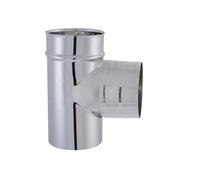 Joncoux Coude en T pour raccordement de 90° d'angle - modèle TYRAL - inox 304 - double emboitement - Ø150