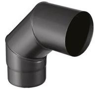 Joncoux Coude pour évacuation des fumées - 90°d'angle - émail 0.7MM - noir mat - Ø150MM