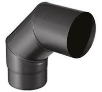 Coude pour évacuation des fumées - JONCOUX - 90° - Émail noir mat - Ø180MM - Acier 0.7MM
