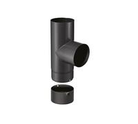 Joncoux Coude T de 90° d'angle - avec tampon - émail 0.7MM - noir mat - Ø125MM