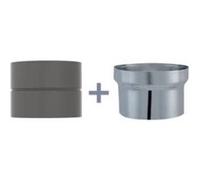 Joncoux Manchon et buse F/F émaillé - diamètre 125 mm - Noir mat - A.BISTRE G