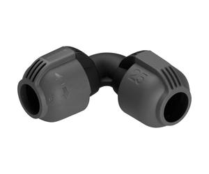 Jonction en L 25 mm de Gardena : raccord de tuyau pour changement de direction du tuyau de pose, 25 mm, compatible avec les tuyaux de pose 25 mm de Gardena, montage sans outils (2773-20)