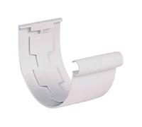 Jonction pour gouttière de demi-ronde 25 à coller PVC Blanc JNC25B