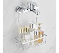 JONEBAER Etagere Douche Sans Percage, Etagere Douche a Suspendre Acier Inoxydable SS304, Support de shampooing pour douche 26x12x8cm, Argent