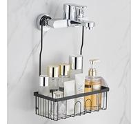 JONEBAER Etagere Douche Sans Percage, Etagere Douche a Suspendre Acier Inoxydable SS304, Support de shampooing pour douche 26x12x8cm, Noir