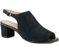 Jones Bootmaker Jones Bootmaker Navy Nubuck Xandra Smart Leather Slingback Peep Toe Sandals