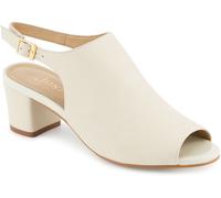 Jones Bootmaker Jones Bootmaker Off White Nubuck Xandra Smart Leather Slingback Peep Toe Sandals