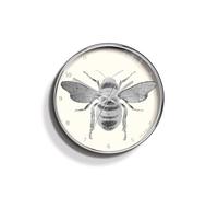 JONES CLOCKS® Academy Bee Horloge Murale | Accessoires pour Abeilles | Argent et Blanc | Horloge de Designer Moderne | Cadran décoratif
