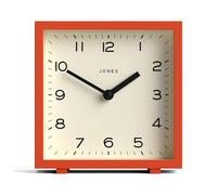JONES CLOCKS® Disco Horloge de Bureau | Design carré élégant | L’Orange | Élégant et Facile à Lire pour Une étagère, Une Table, Un Manteau de cheminée ou Un Chevet