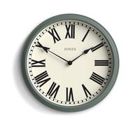 JONES CLOCKS® Hackney Horloge Murale | Horloge Classique en Chiffres Romains | 30 cm | Vert | Design Traditionnel Parfait pour Les Cuisines, Les couloirs ou Les espaces de Vie de caractère.