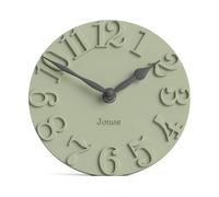 JONES CLOCKS® Hampstead Horloge de Bureau | Autoportant | Vert Sauge | Élégants Chiffres moulés en Relief | Idéal pour étagère, Manteau, Salon, Bureau à Domicile ou Chevet