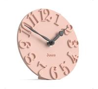 JONES CLOCKS® Hampstead Horloge de Bureau | sur Pied | Rose Rose | Élégants chiffres en relief moulés | Idéal pour étagère, cheminée, salon, bureau à domicile ou chevet