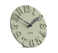 JONES CLOCKS® Hampstead Horloge de Bureau | sur Pied | Vert Sauge | Élégants chiffres en relief moulés | Idéal pour étagère, cheminée, salon, bureau à domicile ou chevet