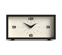 JONES CLOCKS® Odeon Horloge de Bureau | Design rectangulaire Moderne | Noir | Look rétro élégant pour étagère, table, cheminée ou chevet