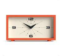 JONES CLOCKS® Odeon Horloge de Bureau | Design rectangulaire Moderne | Orange | Look rétro élégant pour étagère, Table, Manteau de cheminée ou Chevet