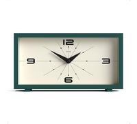 JONES CLOCKS® Odeon Horloge de Bureau | Design rectangulaire Moderne | Vert foncé | Style rétro stylé pour étagère, Table, cheminée ou Table de Chevet