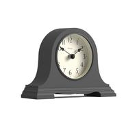 JONES CLOCKS® Speakeasy Petite Horloge à cheminée | Conception Classique du Chapeau de Napoléon | Gris foncé | Style Classique Contemporain pour Bureau, Table, étagère ou Table de Chevet