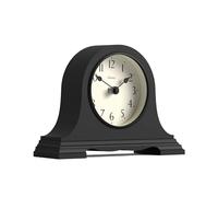 JONES CLOCKS® Speakeasy Petite Horloge à cheminée | Conception Classique du Chapeau de Napoléon | Noir | Style Classique Contemporain pour Bureau, Table, étagère ou Table de Chevet