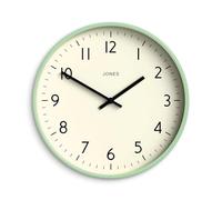 JONES CLOCKS® Studio Horloge Murale | Style Moderne Rond | 30 cm | Vert Menthe néo | Chiffres faciles à Lire | Design Polyvalent pour la Cuisine, Le Salon ou Le Bureau