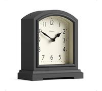 JONES CLOCKS® Tavern Horloge de cheminée | Conception Moderne du Dessus en Arc | Gris foncé | Style Classique Contemporain pour Bureau, Table, étagère ou Table de Chevet