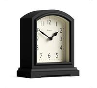 JONES CLOCKS® Tavern Horloge de cheminée | Conception Moderne du Dessus en Arc | Noir | Style Classique Contemporain pour Bureau, Table, étagère ou Table de Chevet